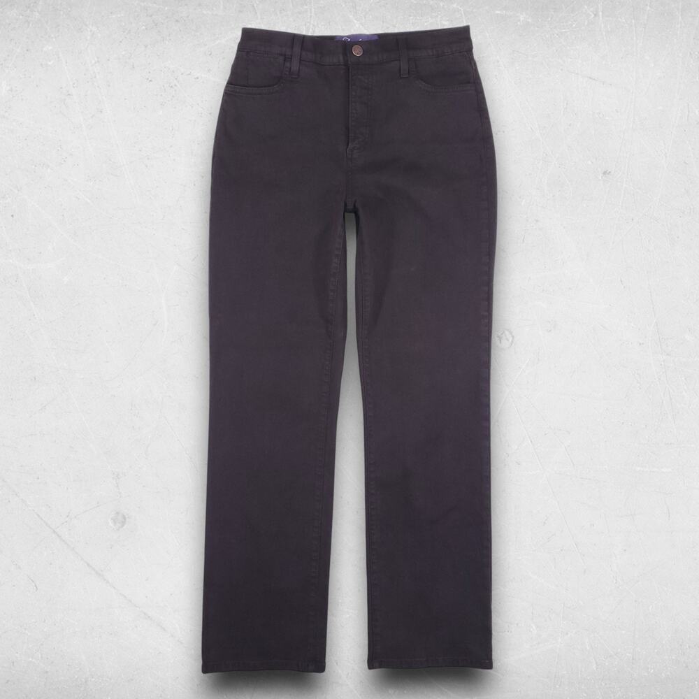 NYDJ Jeans Women 6P Brown Straight Leg Stretch Embellished Pockets